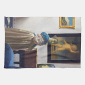 Lady Stehend in einer Jungfrau, Johannes Vermeer Geschirrtuch (Horizontal)