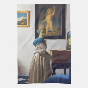 Lady Stehend in einer Jungfrau, Johannes Vermeer Geschirrtuch