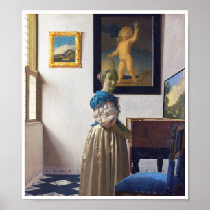 Lady Stehend in einer Jungfrau, Johannes Vermeer Poster