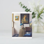 Lady Stehend in einer Jungfrau, Johannes Vermeer Postkarte (Stehend Vorderseite)