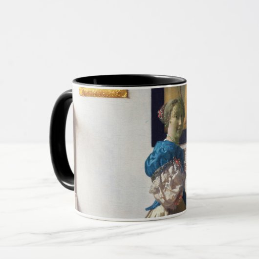 Lady Stehend in einer Jungfrau, Johannes Vermeer Tasse (Vorderseite Links)