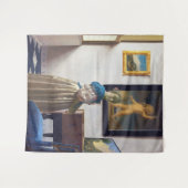 Lady Stehend in einer Jungfrau, Johannes Vermeer Wandteppich (Vorderseite (Horizontal))