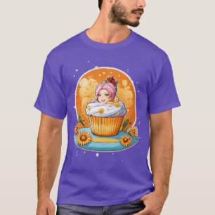 Lady Sticker T - Shirt Design Whimsical Cupcake