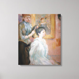 Lady Styling Daughter's Hair (von Berthe Morisot) Leinwanddruck