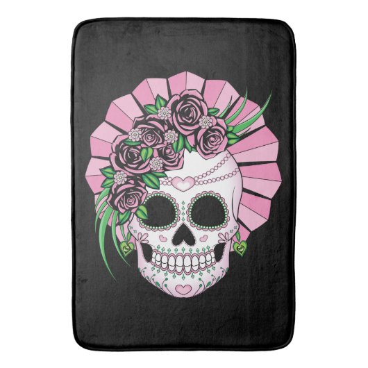 Lady Sugar Skull Badematte (Vorderseite Vertikal)