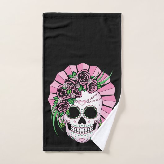 Lady Sugar Skull Badhandtuch Set (Handtuch)