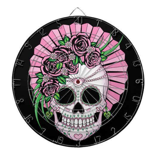 Lady Sugar Skull Dartscheibe (vorne)