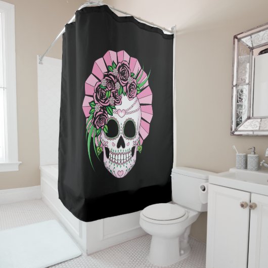 Lady Sugar Skull Duschvorhang (Beispiel)