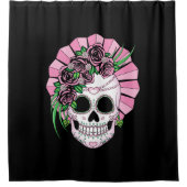 Lady Sugar Skull Duschvorhang (Vorderseite)