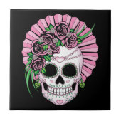 Lady Sugar Skull Fliese (Vorderseite)