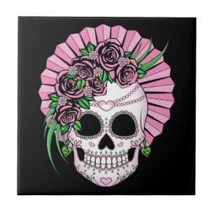 Lady Sugar Skull Fliese