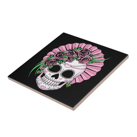 Lady Sugar Skull Fliese (Seite)