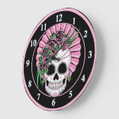 Lady Sugar Skull Große Wanduhr (Winkel)