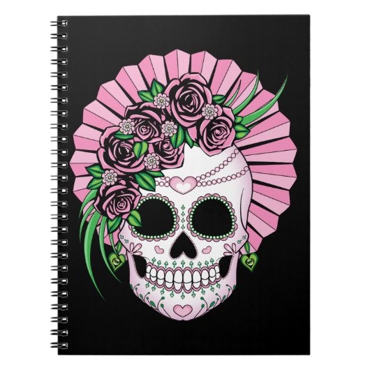 Lady Sugar Skull Notizblock (Vorderseite)