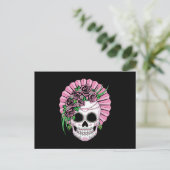 Lady Sugar Skull Postkarte (Stehend Vorderseite)