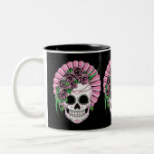 Lady Sugar Skull Zweifarbige Tasse (Links)