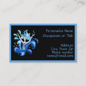 Lady Surrounded by Splashing Water Illustration Visitenkarte (Vorderseite)