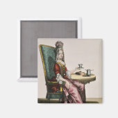 Lady take Coffee, fashion plate, c.1695 (engravi Magnet (Vorderseite/Rückseite)
