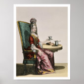Lady take Coffee, fashion plate, c.1695 (engravi Poster (Vorne)