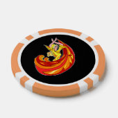 Lady Tänzer in rot auf schwarz Pokerchips (Einzeln)