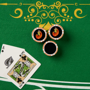 Lady Tänzer in rot auf schwarz Pokerchips