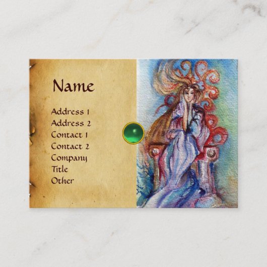 LADY THE LAKE monogram Edelstein rosa violett rot Visitenkarte (Vorderseite)