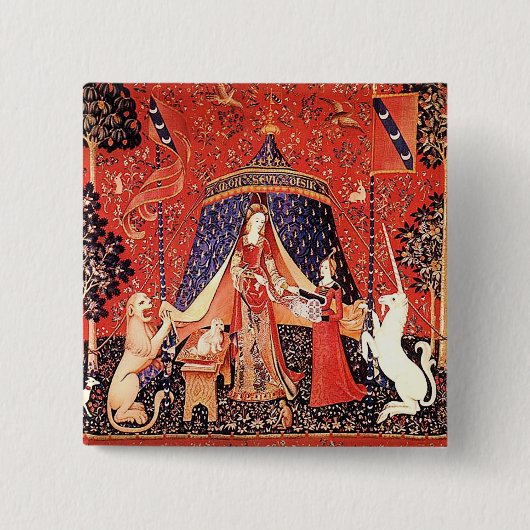 "Lady & the Unicorn" Button (Vorderseite)