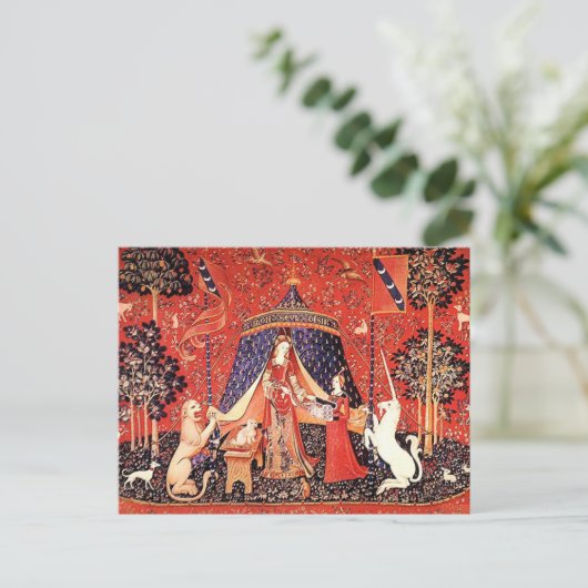 "Lady & the Unicorn" Postkarte (Stehend Vorderseite)