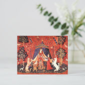 "Lady & the Unicorn" Postkarte (Stehend Vorderseite)