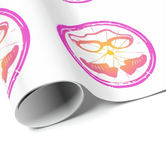 Lady Triathlon Geschenkpapier (Rolleneckpunkt)
