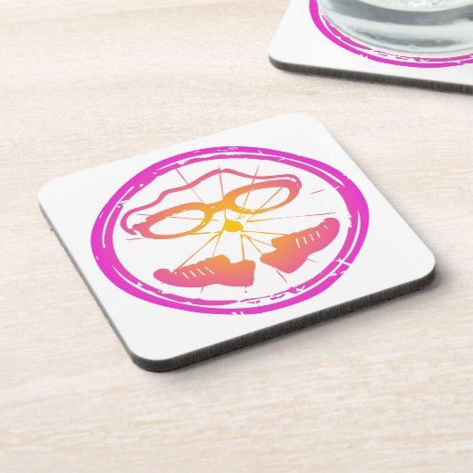 Lady Triathlon Getränkeuntersetzer (Linke Seite)