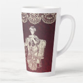 Lady trinkt Tee Milchtasse (Rechts)