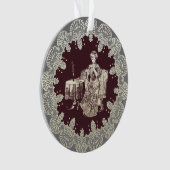 Lady trinkt Tee Ornament (Vorderseite)