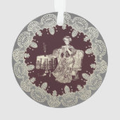 Lady trinkt Tee Ornament (Rückseite)