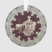 Lady trinkt Tee Ornament (Vorderseite)