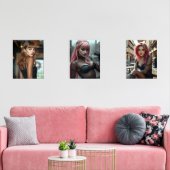 Lady Triptychon Bilderwand Sets (Wohnzimmer)