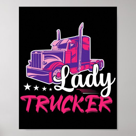 Lady Trucker Truck Trucker Poster (Vorne)