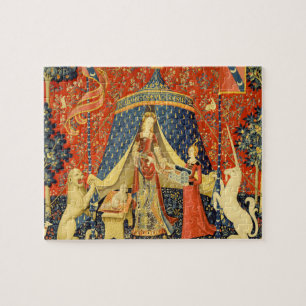 Lady und das Einhorn mittelalterlicher Wandteppich Puzzle