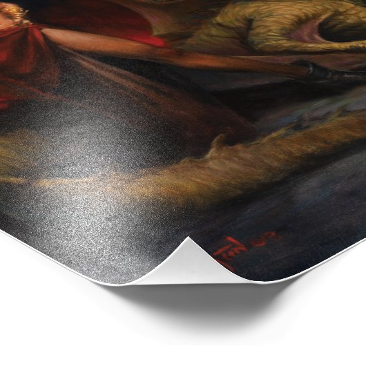 Lady und der Drache Fotodruck (Ecke)