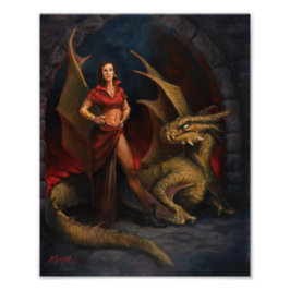 Lady und der Drache Fotodruck