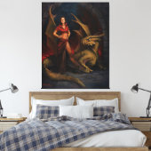 Lady und der Drache Leinwanddruck (Insitu (Schlafzimmer))
