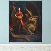 Lady und der Drache Leinwanddruck (Insitu (Holzboden))