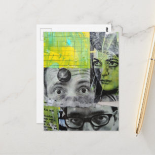 Lady und die Ärzte Mixed Media Collage Postkarte