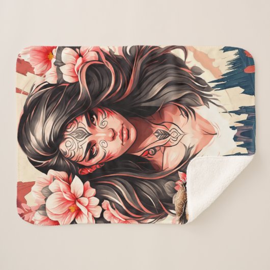 Lady und die Eule Sherpadecke (Vorderseite (Horizontal))