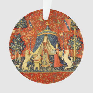 Lady und die Unicorn Mittelalterliche Tapisserie Ornament