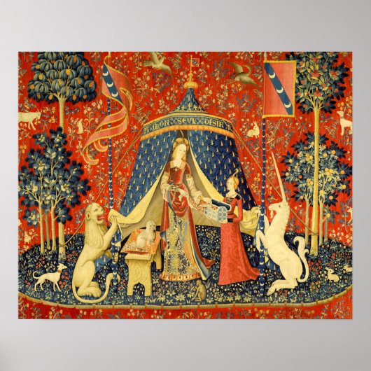 Lady und die Unicorn Mittelalterliche Tapisserie Poster (Vorne)