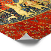 Lady und die Unicorn Mittelalterliche Tapisserie Poster (Ecke)