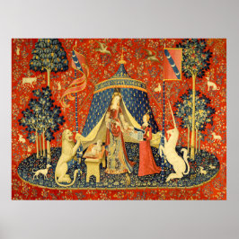 Lady und die Unicorn Mittelalterliche Tapisserie Poster