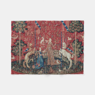 Lady und Einhorn Mittelalter-Teppich Geschmack Fleecedecke
