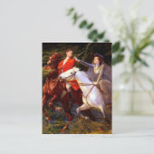 Lady und Gentleman Reitpferde Romantische Liebe Postkarte (Stehend Vorderseite)